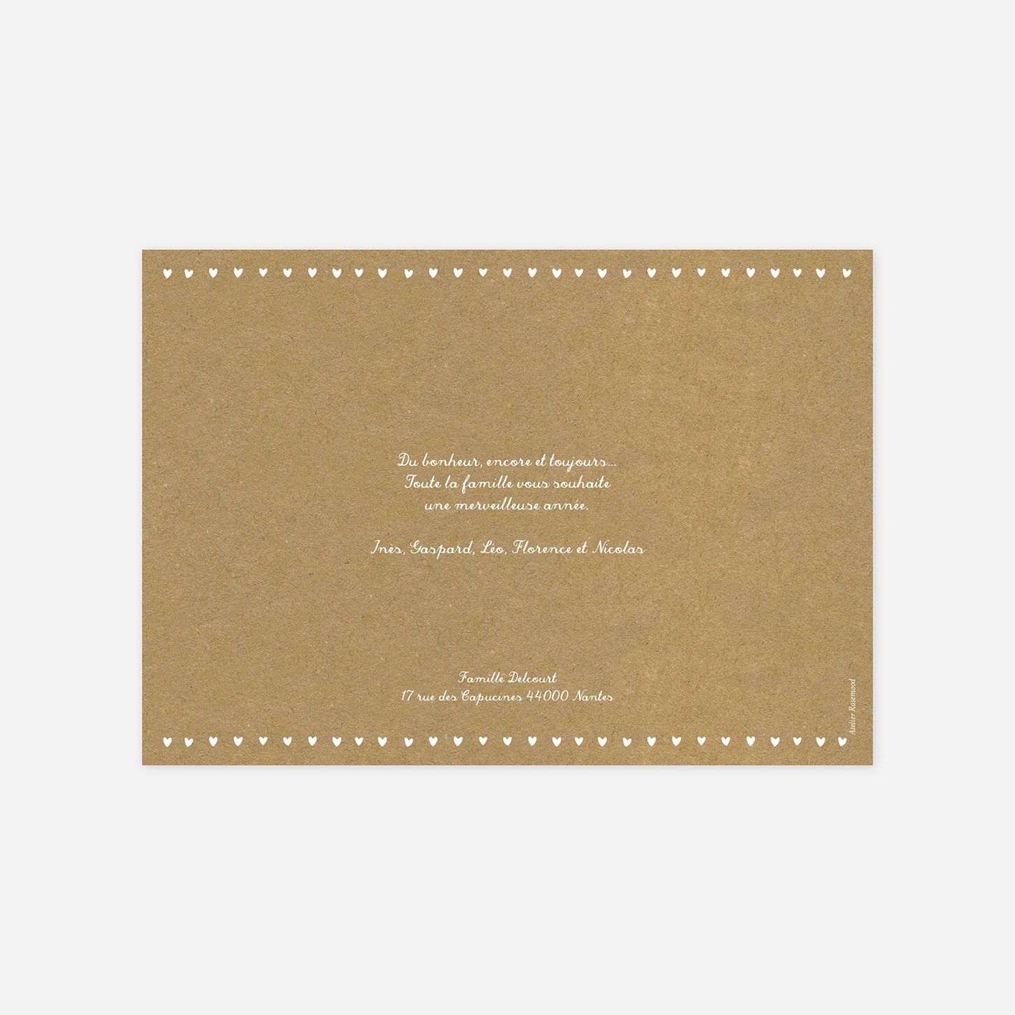 Carte de voeux Guirlande de coeurs