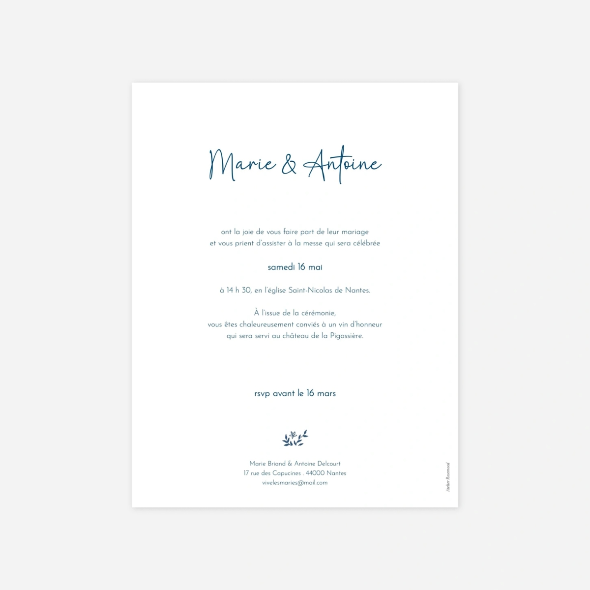 Faire-part mariage Gloriette