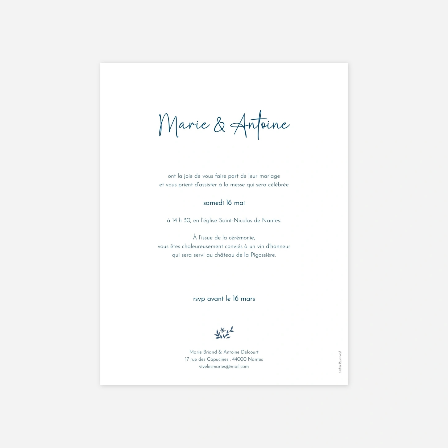 Faire-part mariage Gloriette