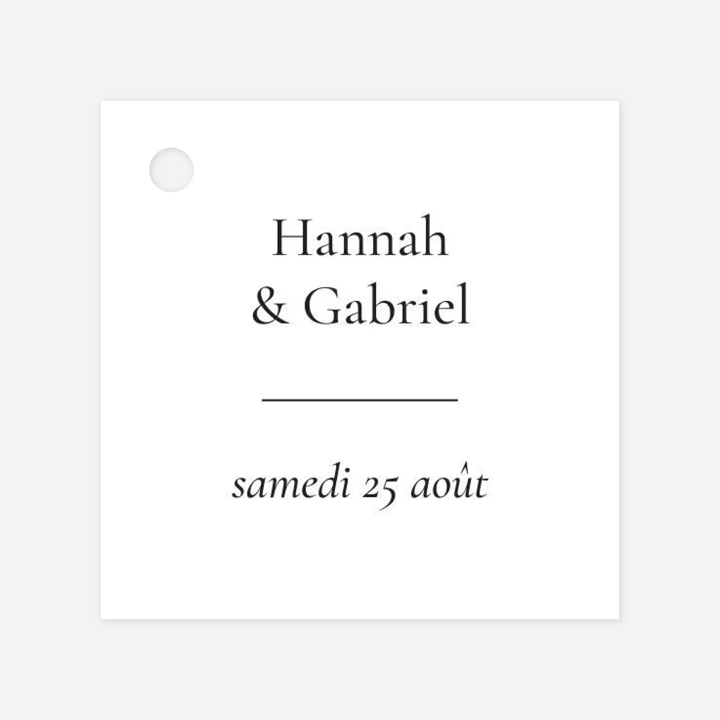 Etiquette perforée mariage Graminées