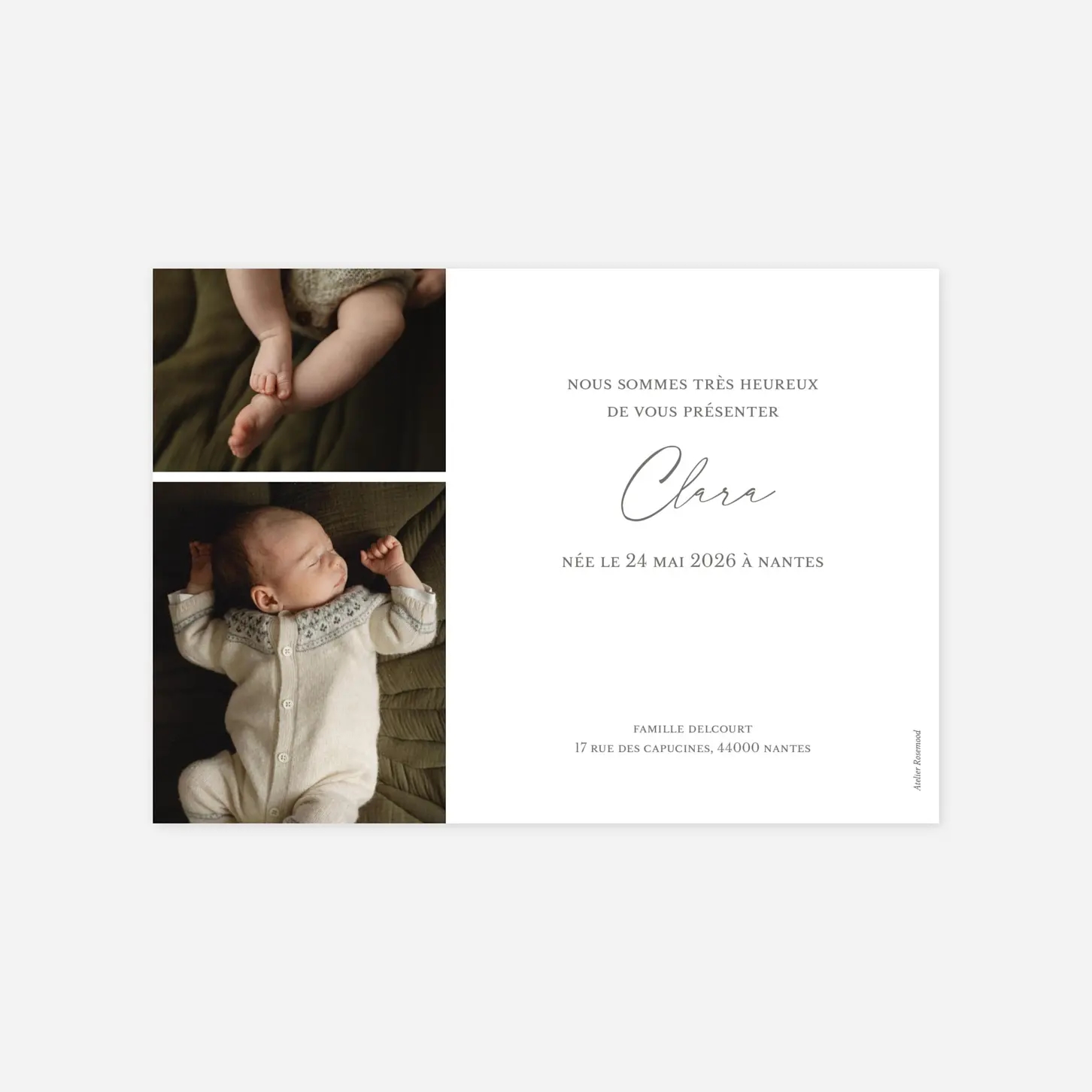 Faire-part naissance Grande joie