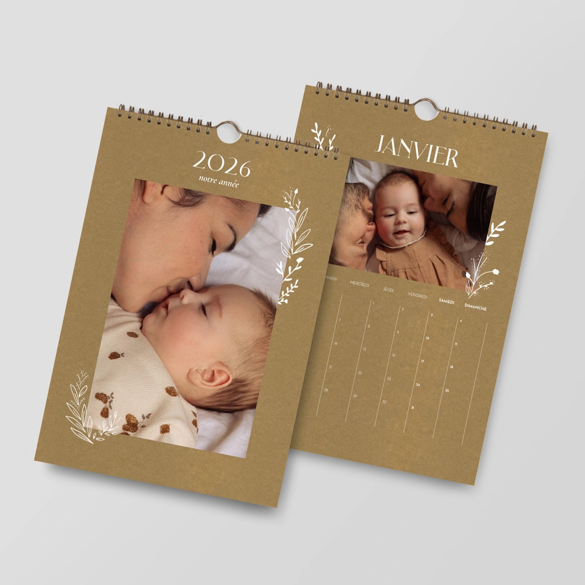 Calendrier mural cases personnalisables Gui joli