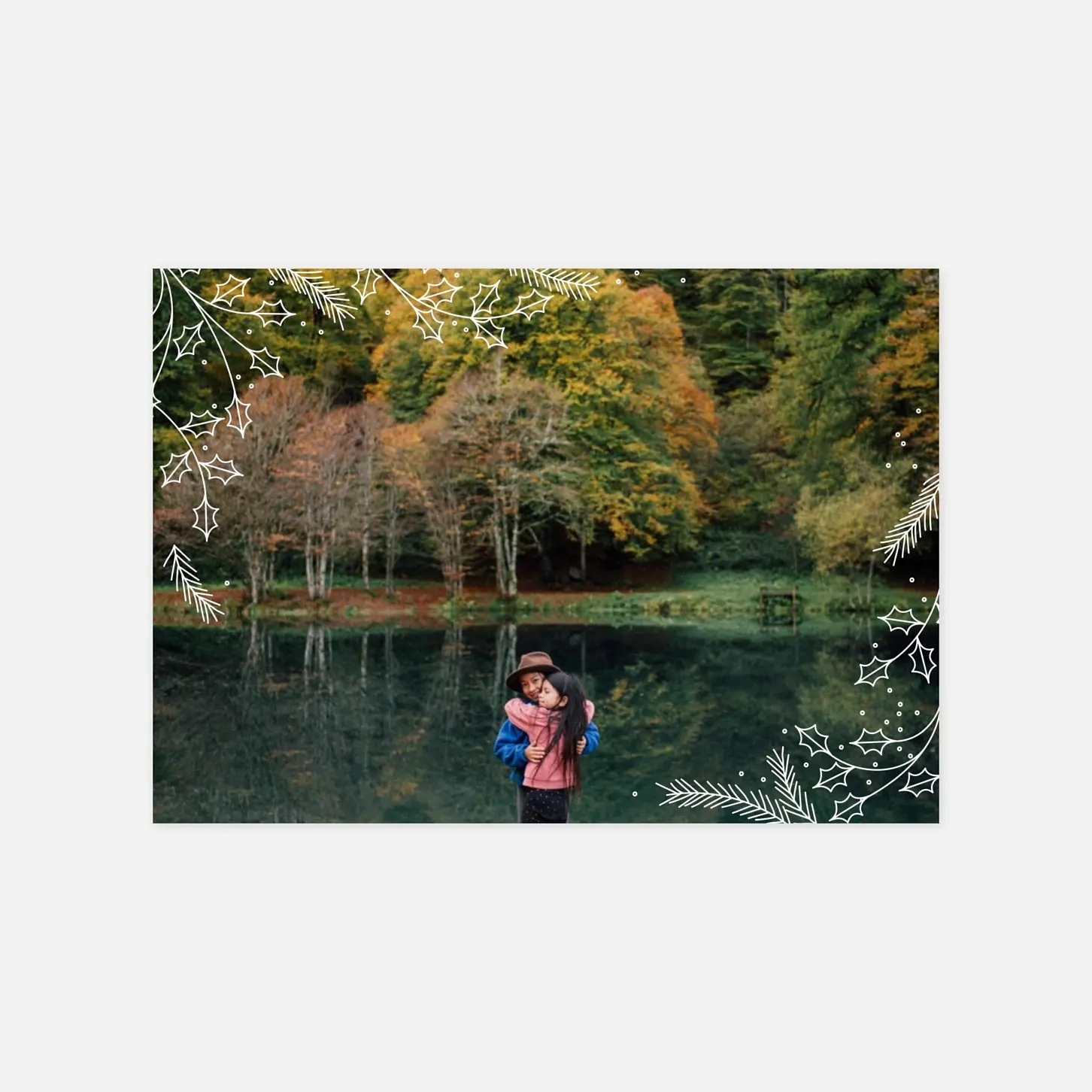 Carte de voeux Houx de Noêl