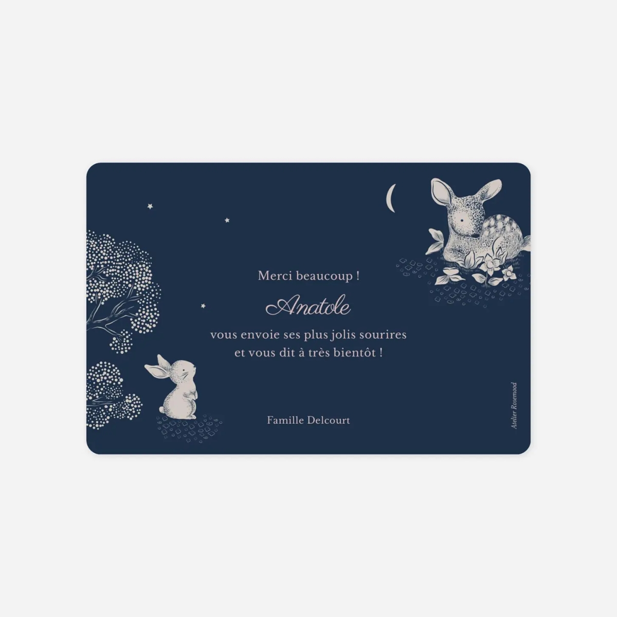 Carte remerciement naissance Histoire du soir