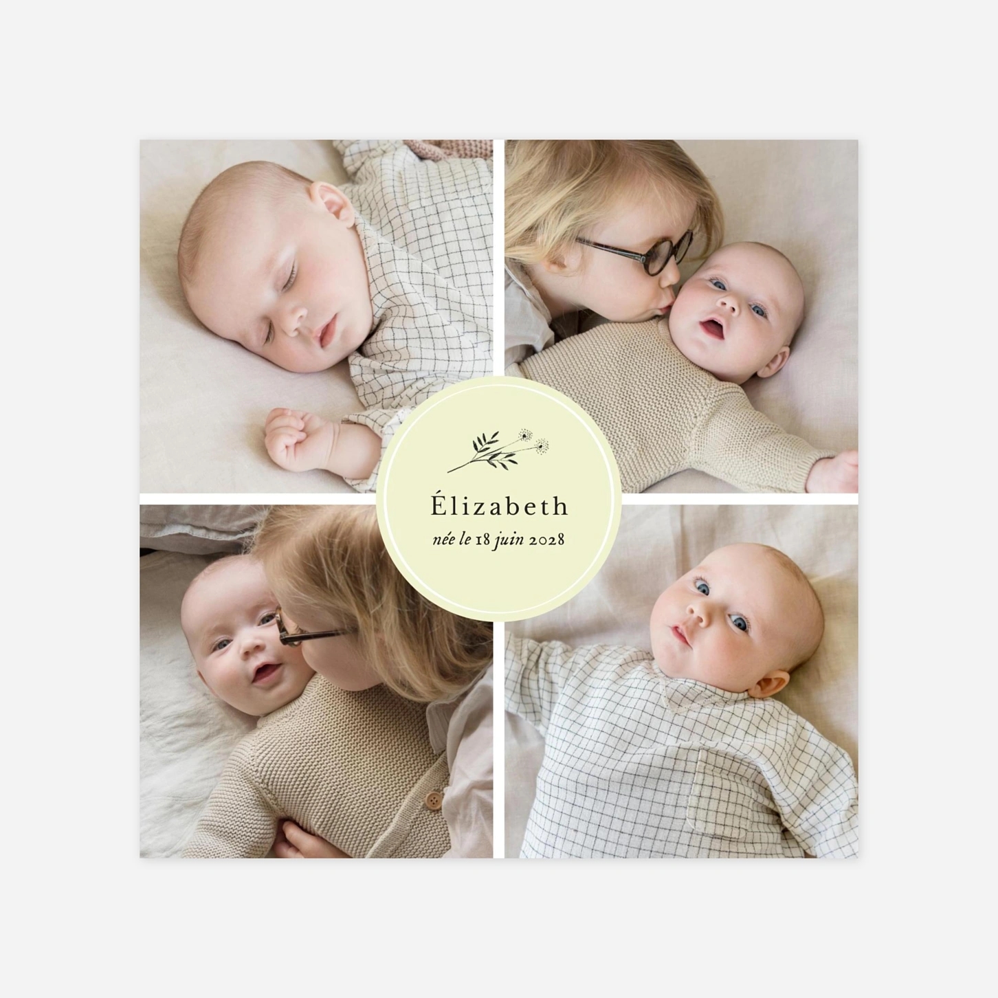 Faire-part naissance Herbier