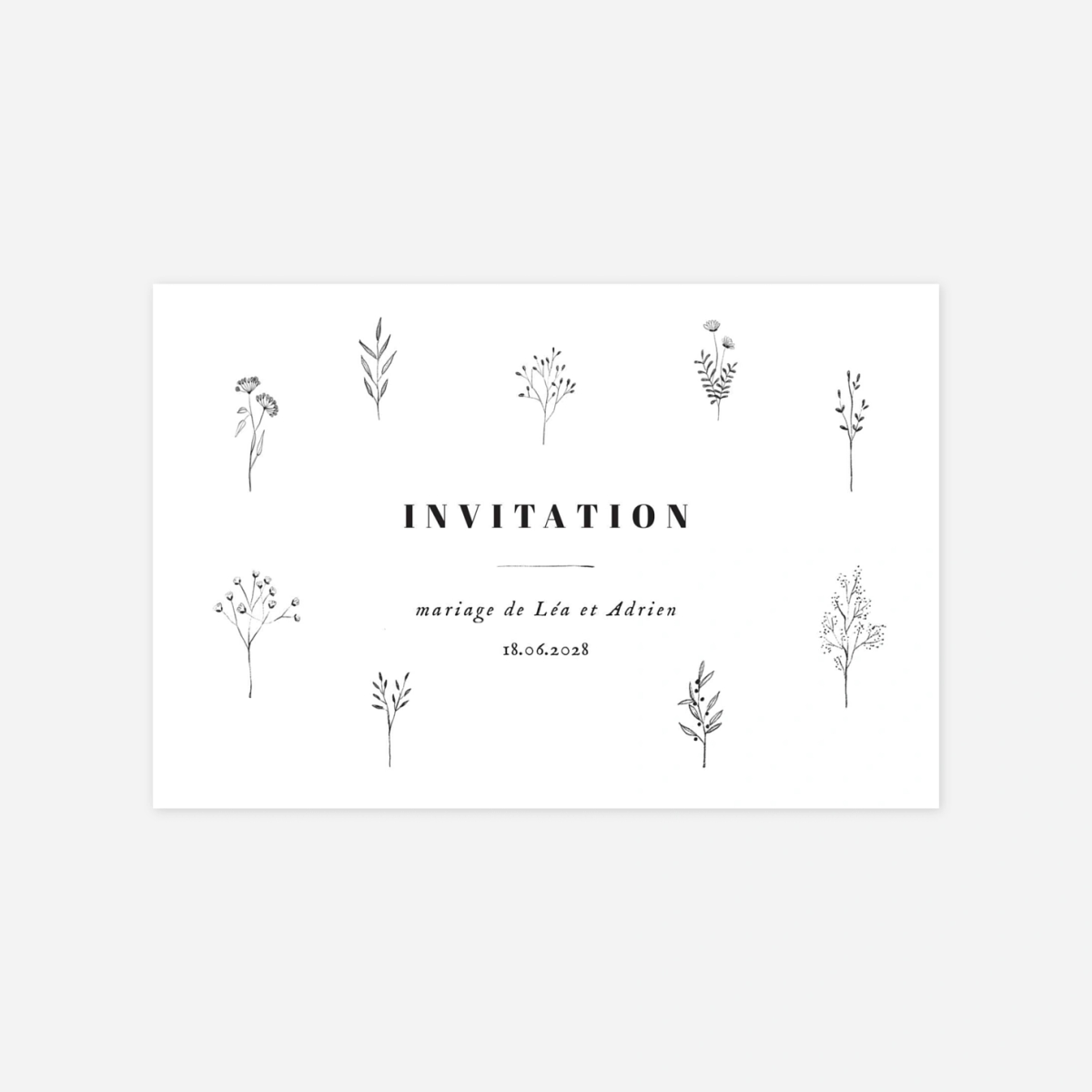 Carton d'invitation Herbier