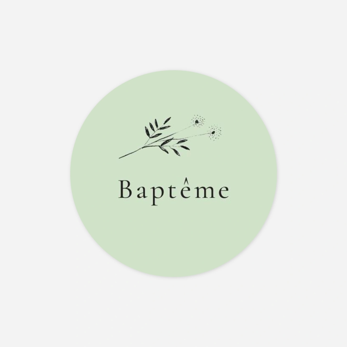Stickers pour enveloppes baptême Herbier