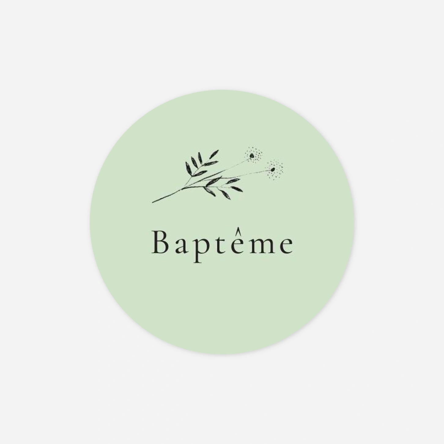 Stickers pour enveloppes baptême Herbier