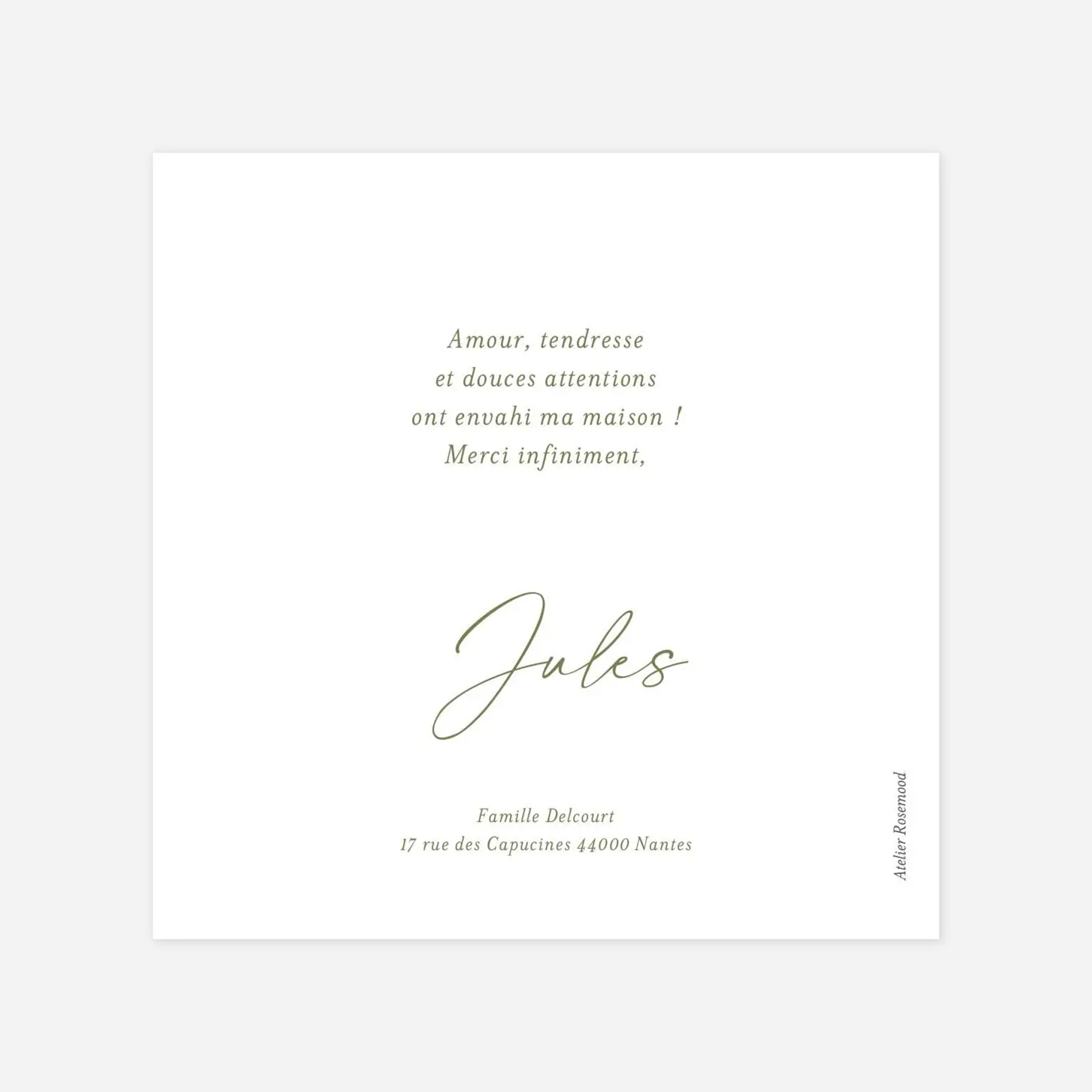 Carte remerciement naissance Heureux évènement