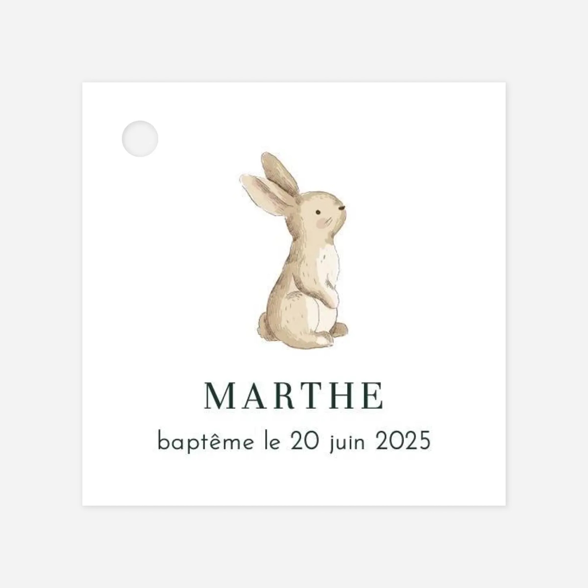 Étiquette baptême Histoire du jardin