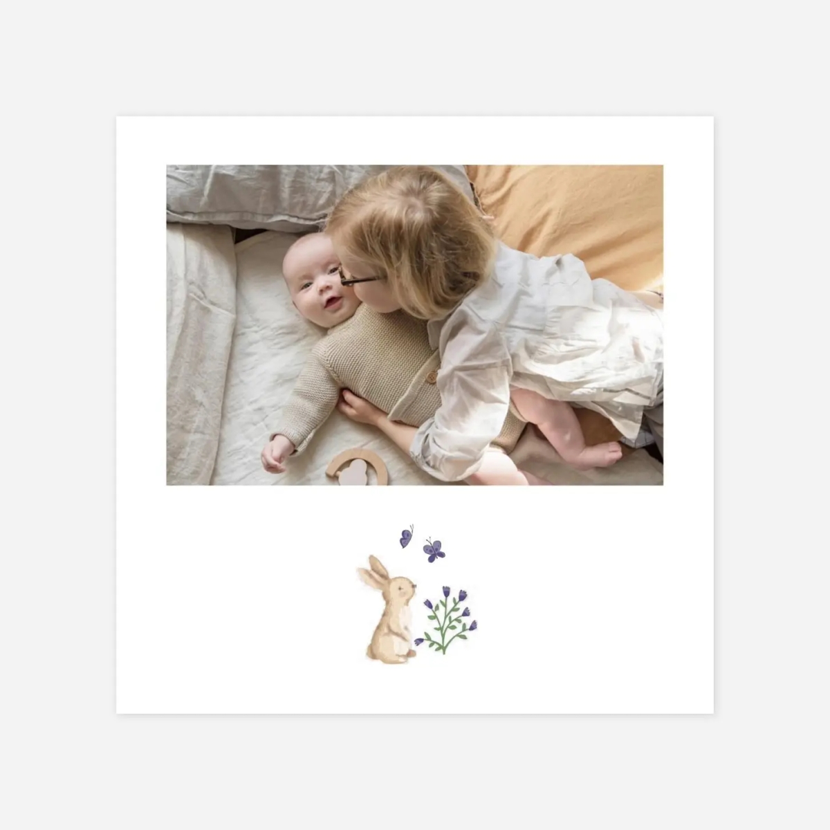 Carte remerciement naissance Histoire du jardin II