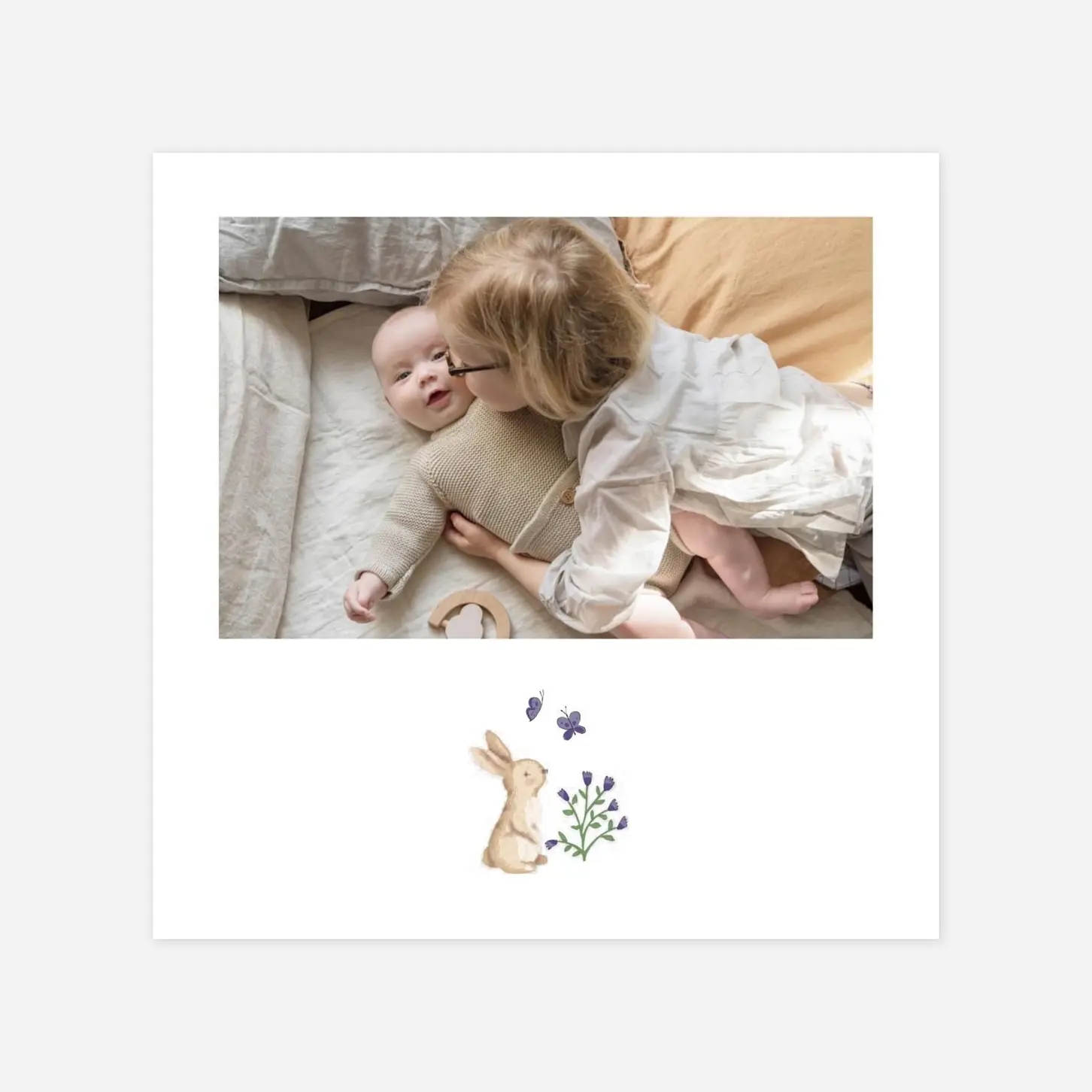 Carte remerciement naissance Histoire du jardin II