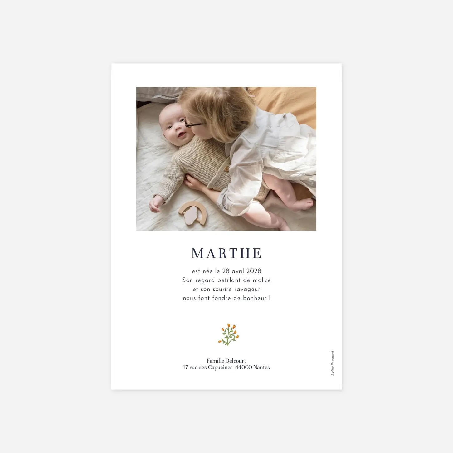 Faire-part naissance Histoire du jardin II