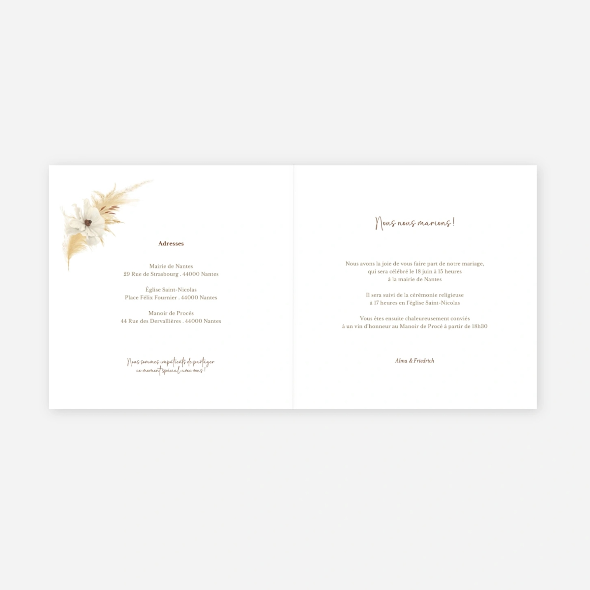 Faire-part mariage Instant bohème