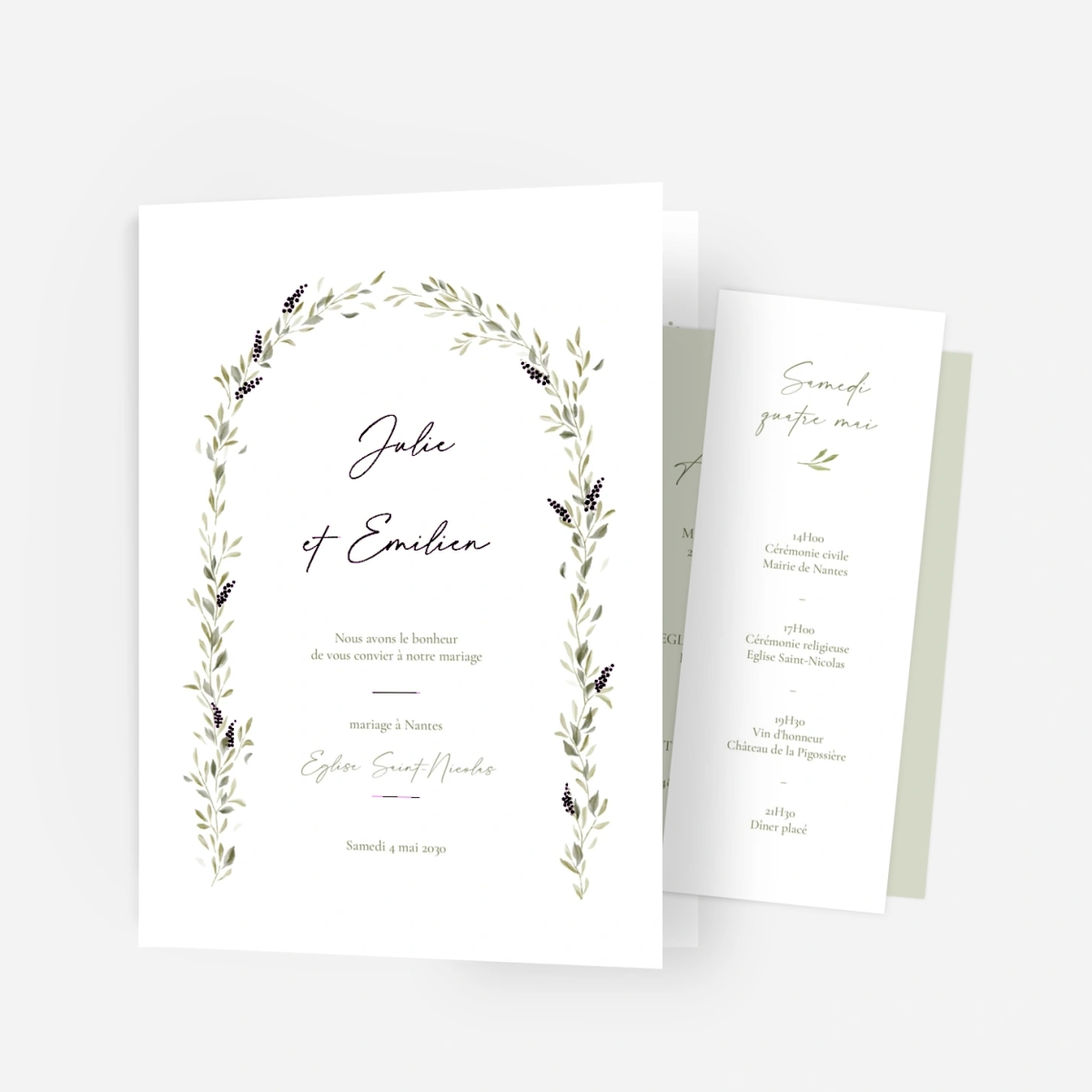 Faire-part mariage Instant botanique