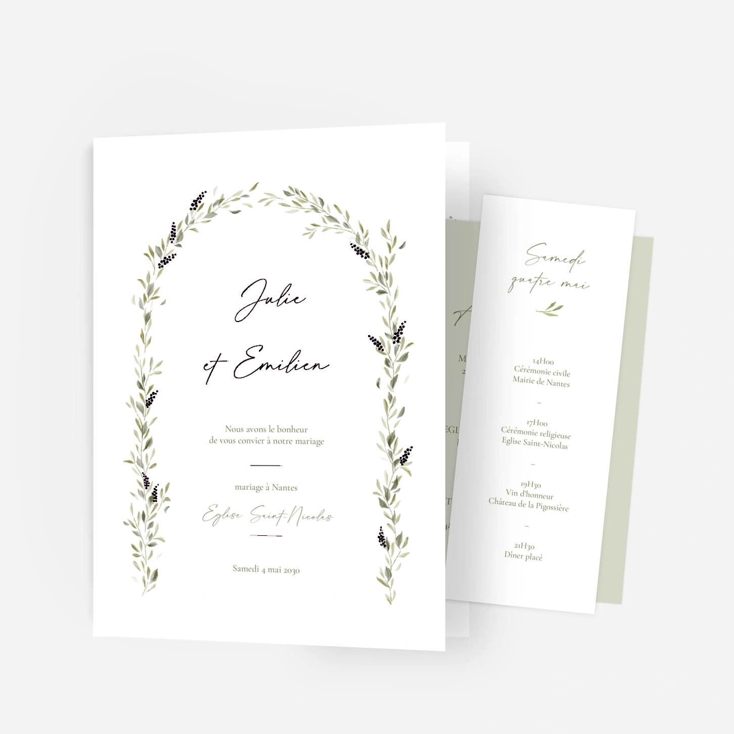 Faire-part mariage Instant botanique