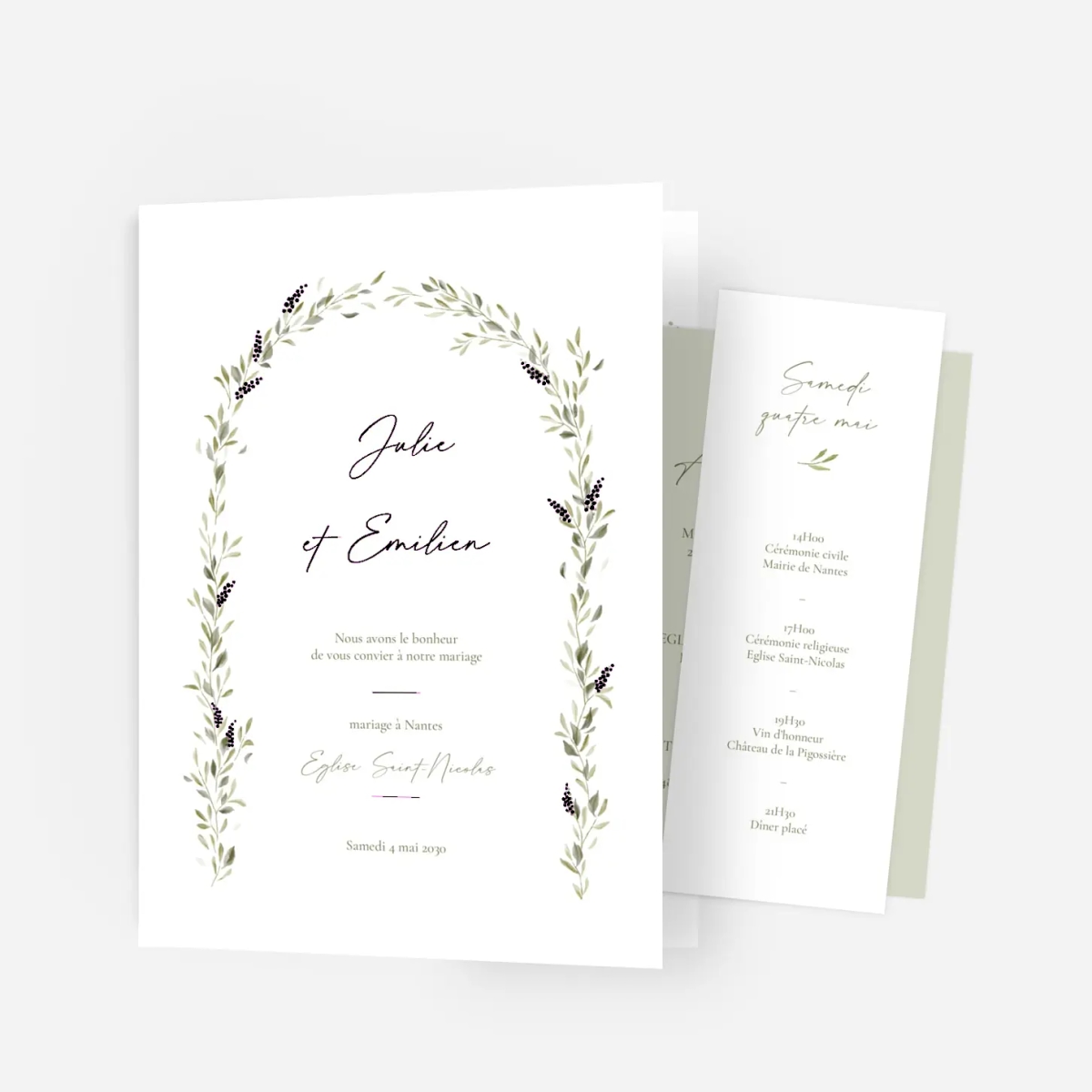 Faire-part mariage Instant botanique