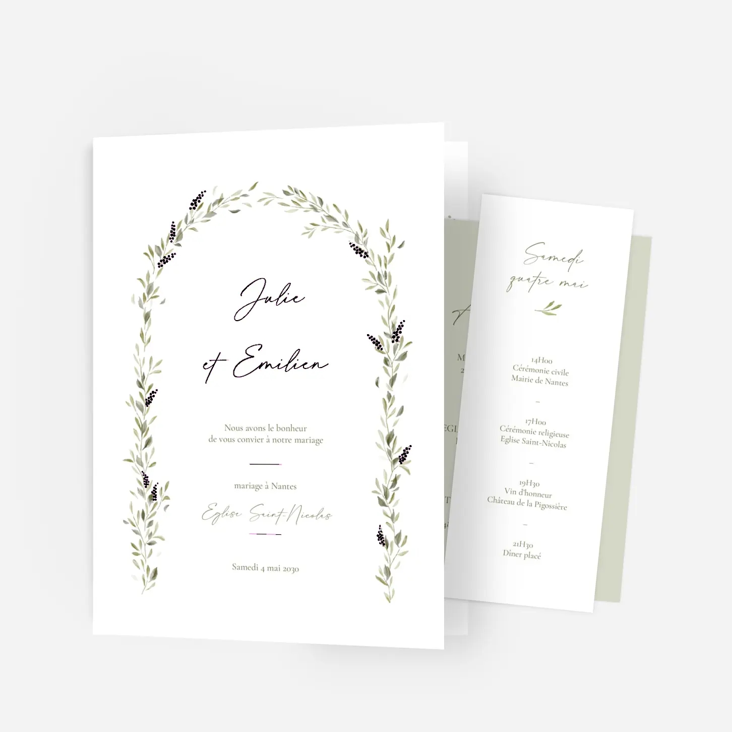 Faire-part mariage Instant botanique