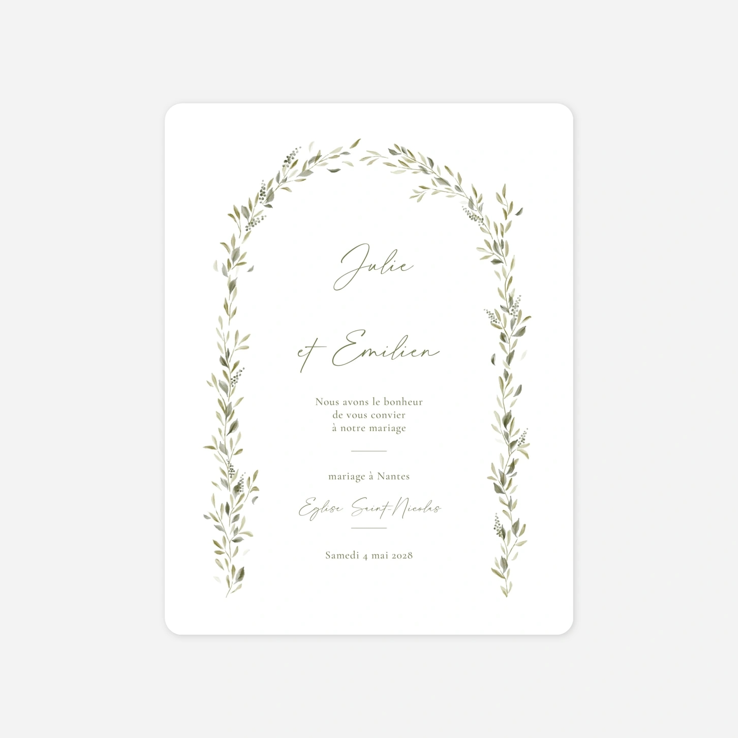 Faire-part mariage Instant botanique