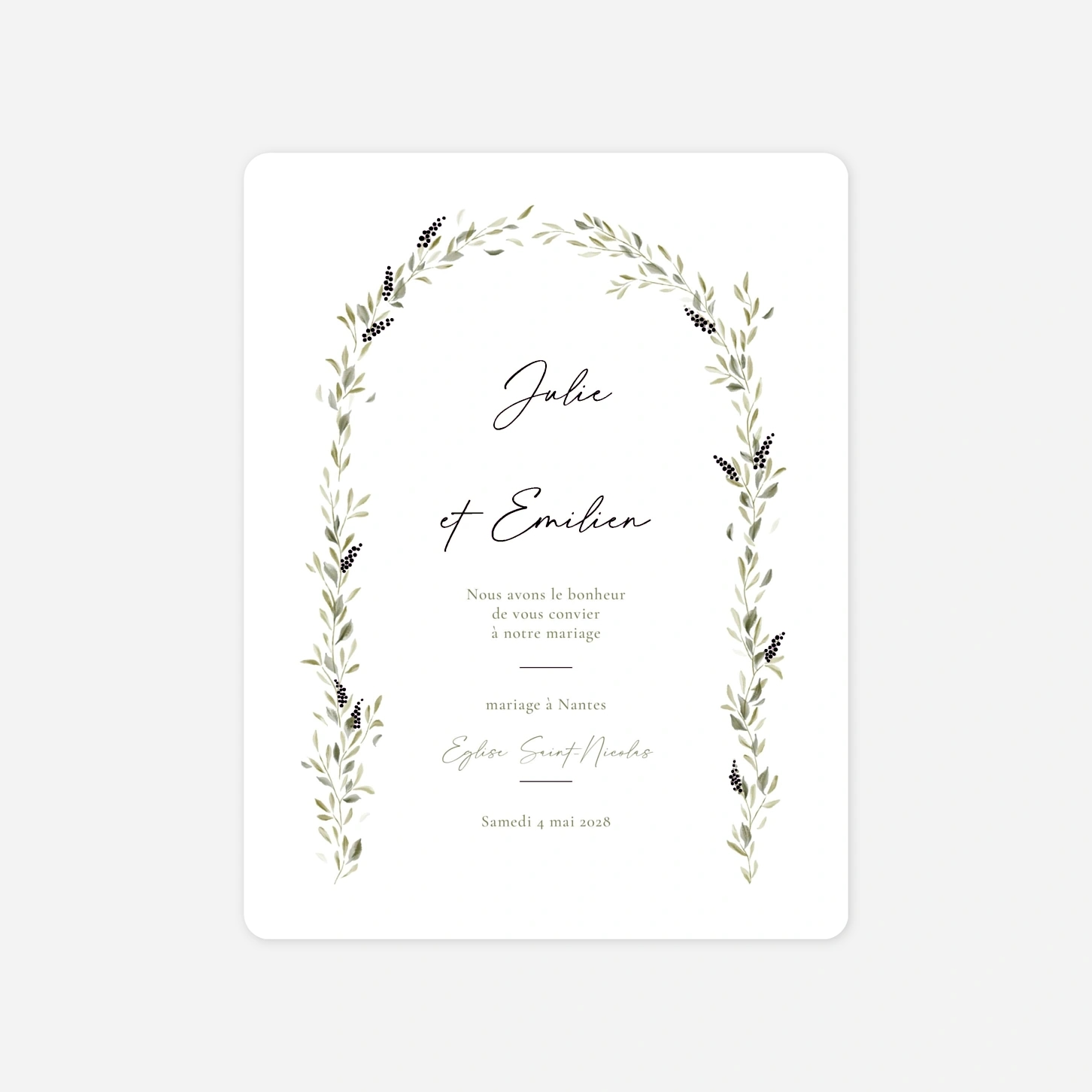 Faire-part mariage Instant botanique