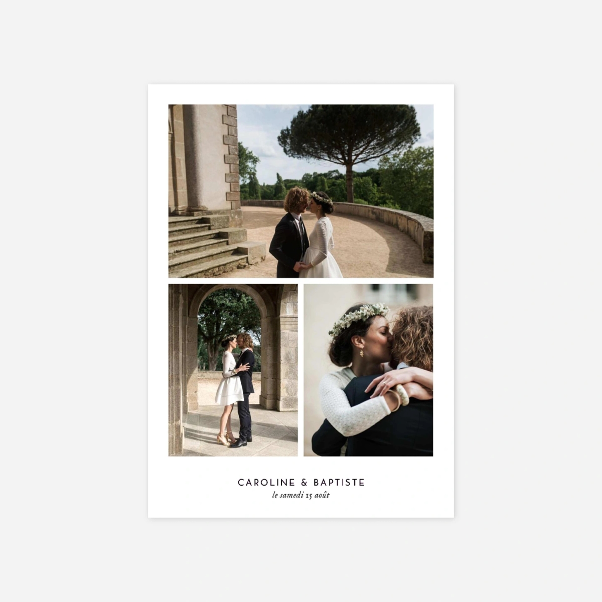 Carte de remerciements Infiniment 3 photos