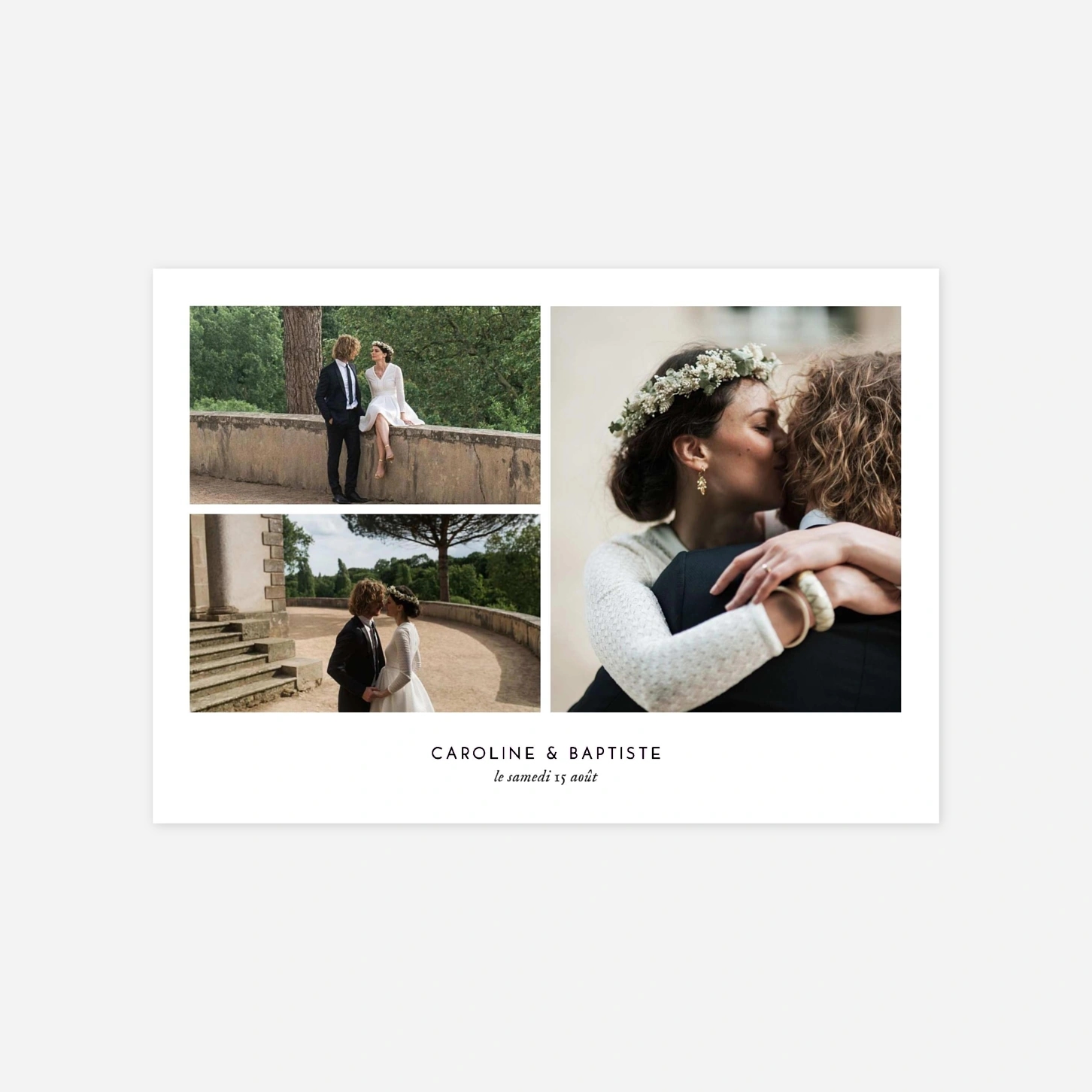 Carte de remerciements Infiniment 3 photos