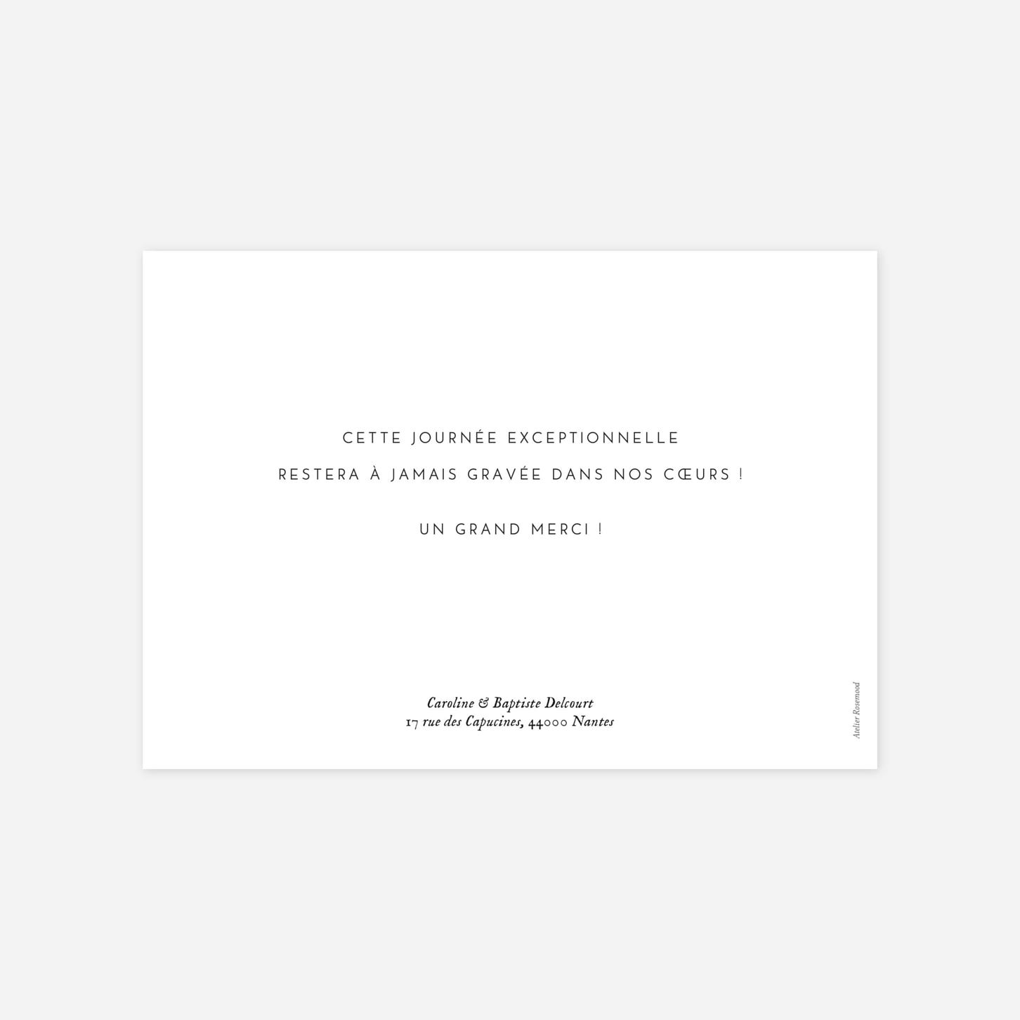 Carte de remerciements Infiniment 3 photos