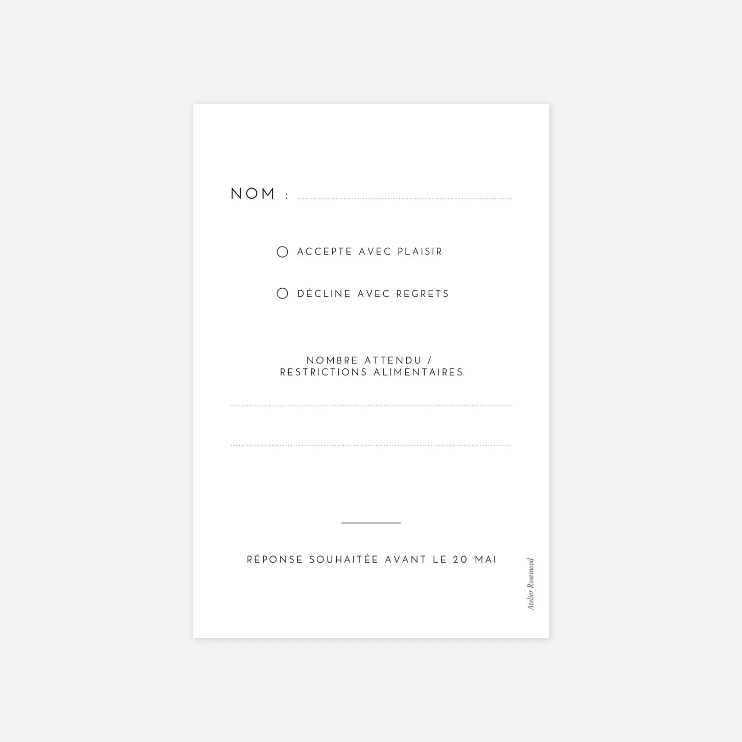 Carton réponse Intemporel