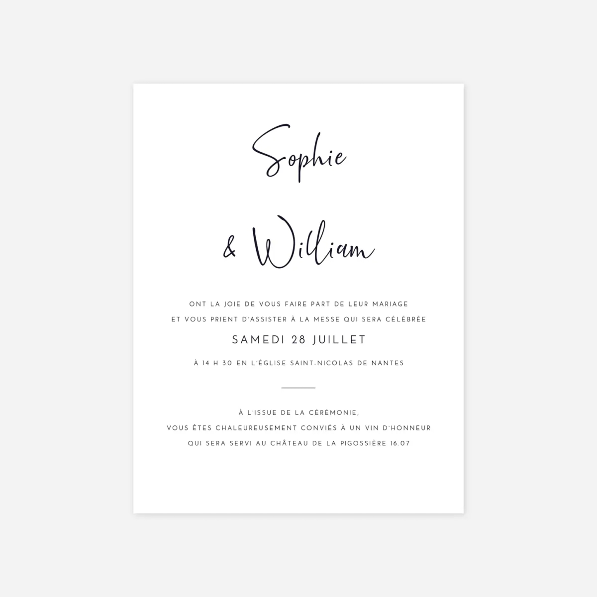 Faire-part mariage Intemporel