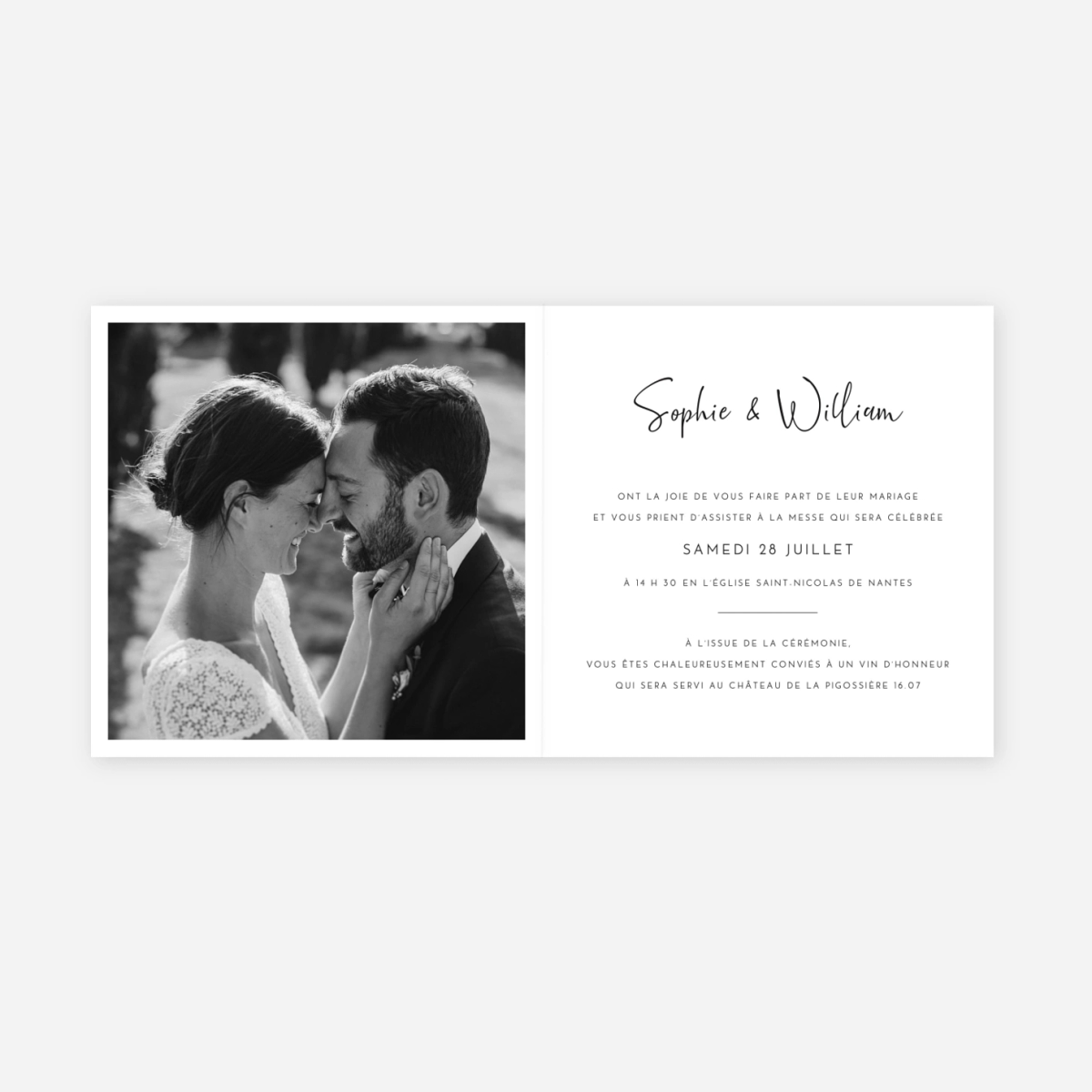 Faire-part mariage Intemporel