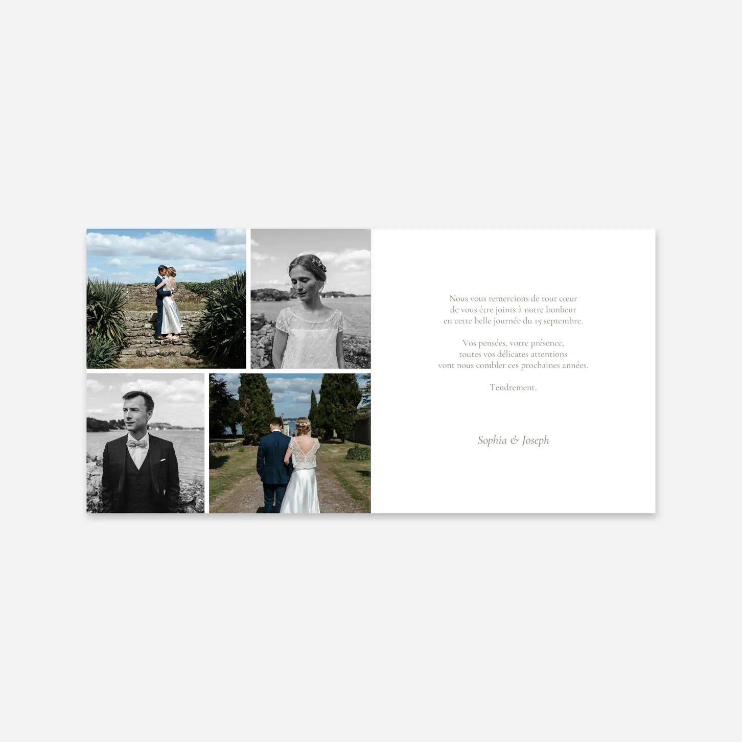 Carte de remerciements Jardin bohème