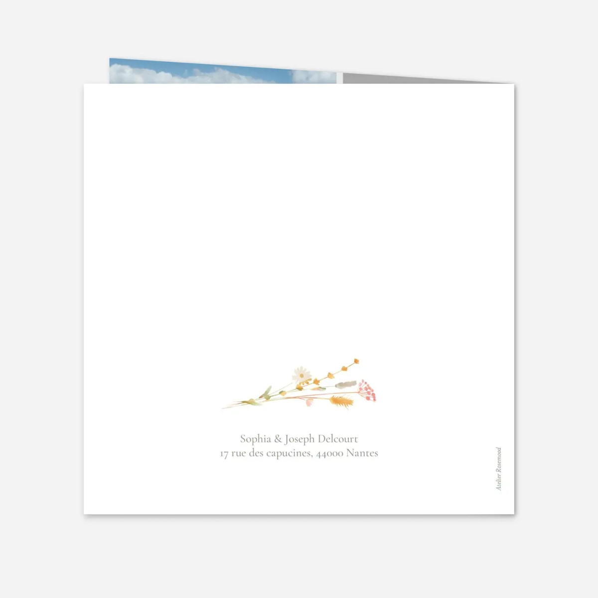 Carte de remerciements Jardin bohème