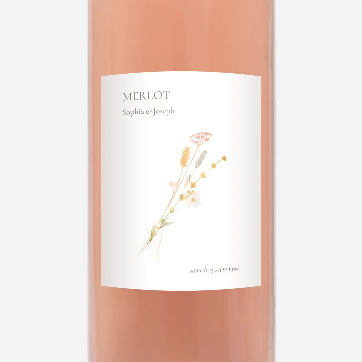 Étiquette bouteille Jardin bohème