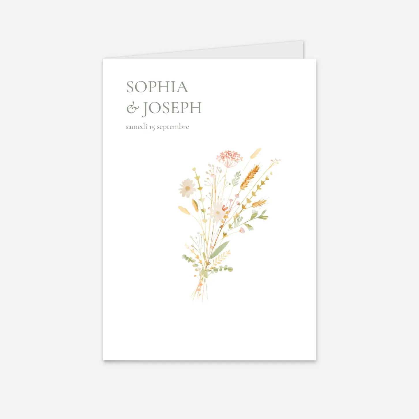 Livret de messe mariage Jardin bohème