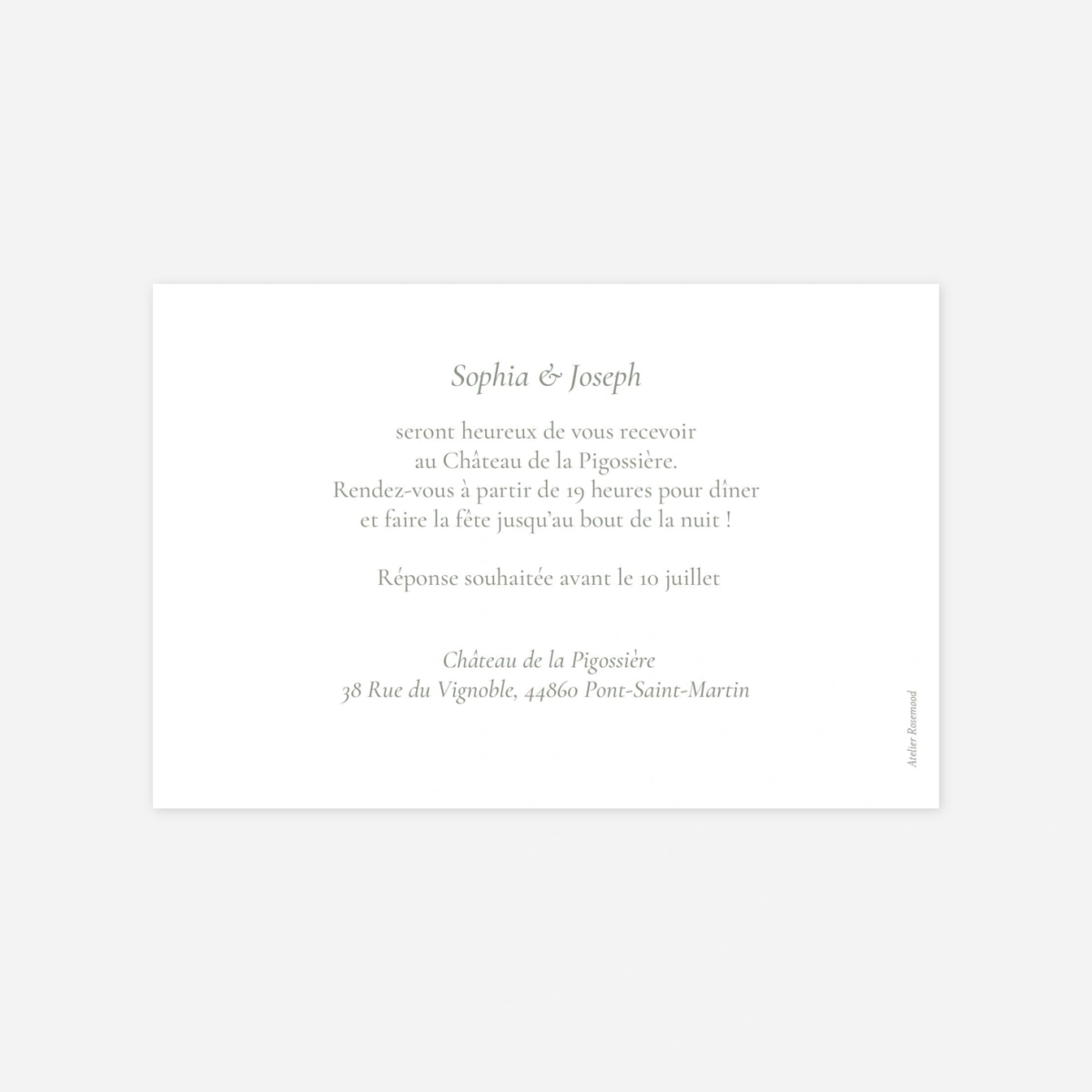 Carton d'invitation Jardin bohème