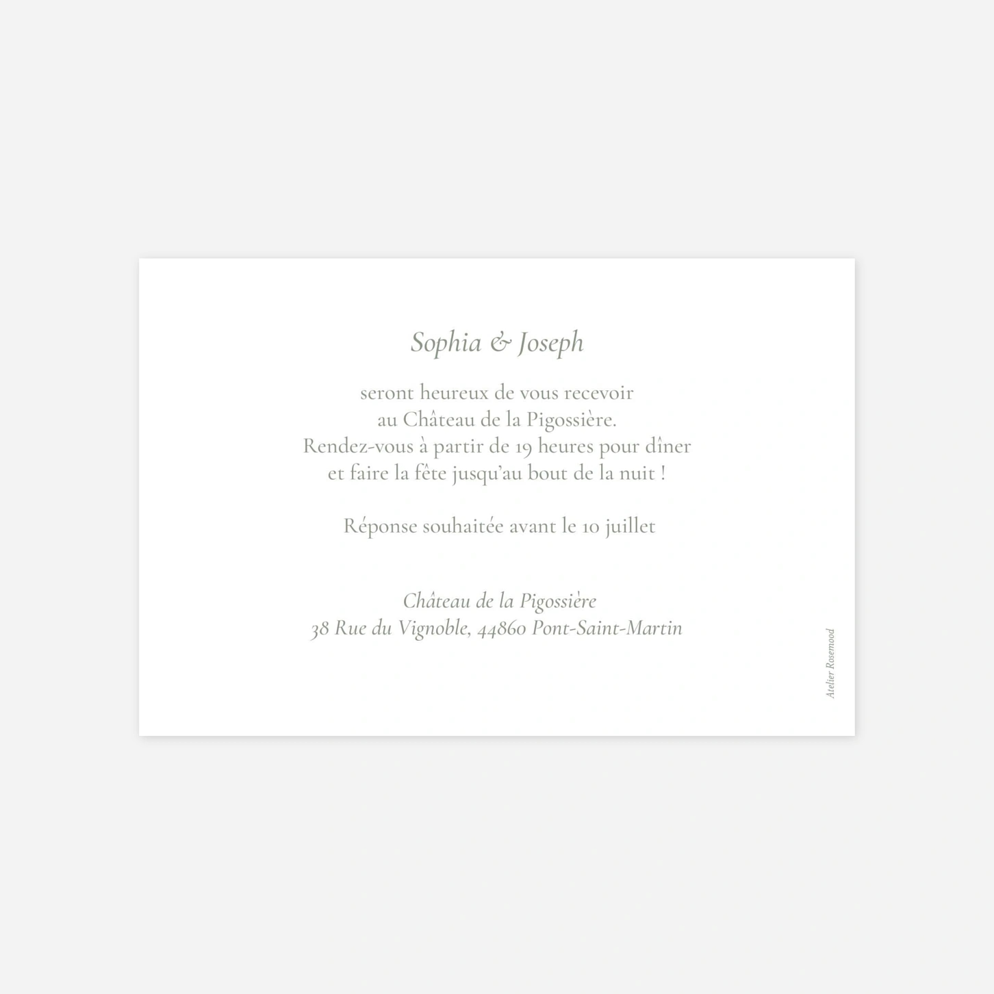 Carton d'invitation Jardin bohème