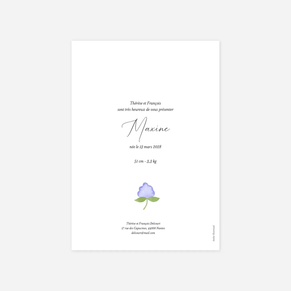 Faire-part naissance Jardin fleuri