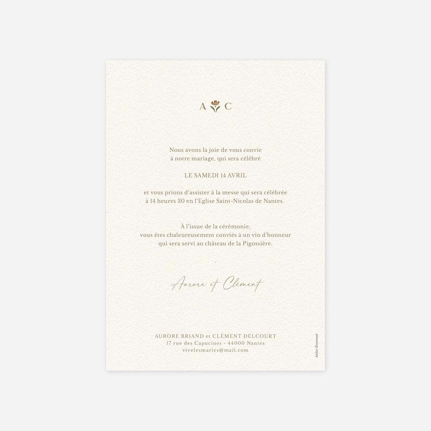 Faire-part mariage Jardin éternel