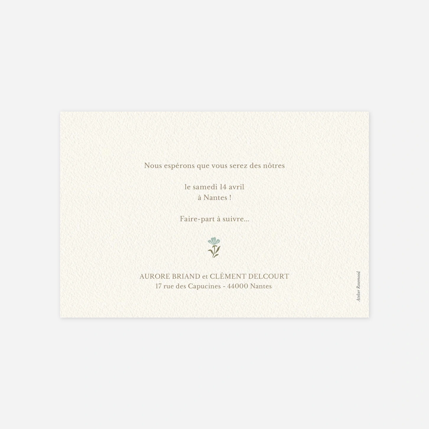 Save the date Jardin éternel