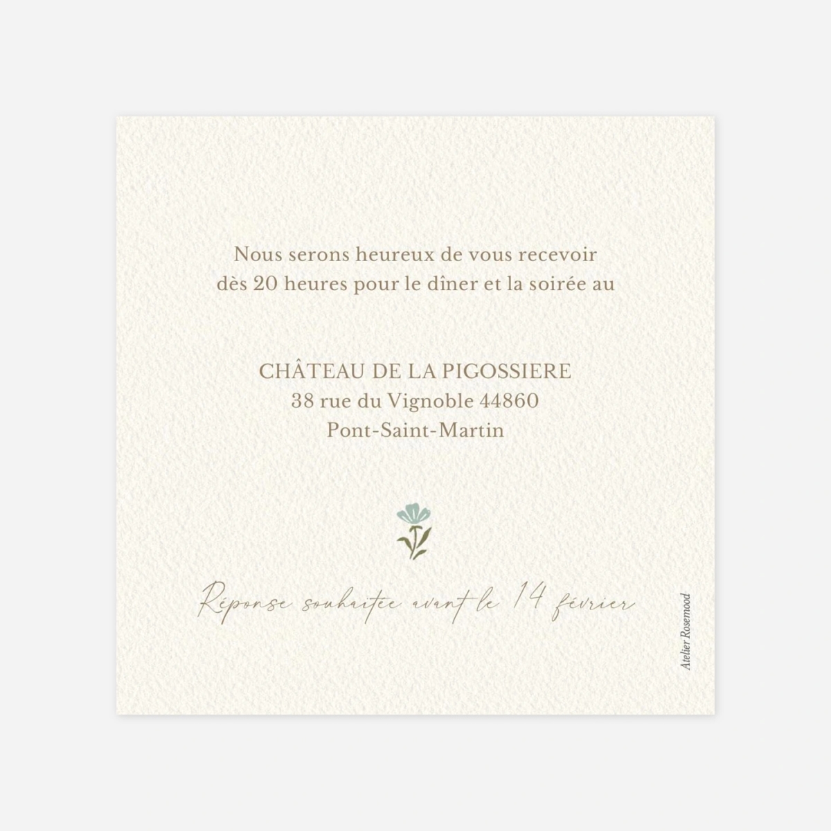 Carton d'invitation Jardin éternel