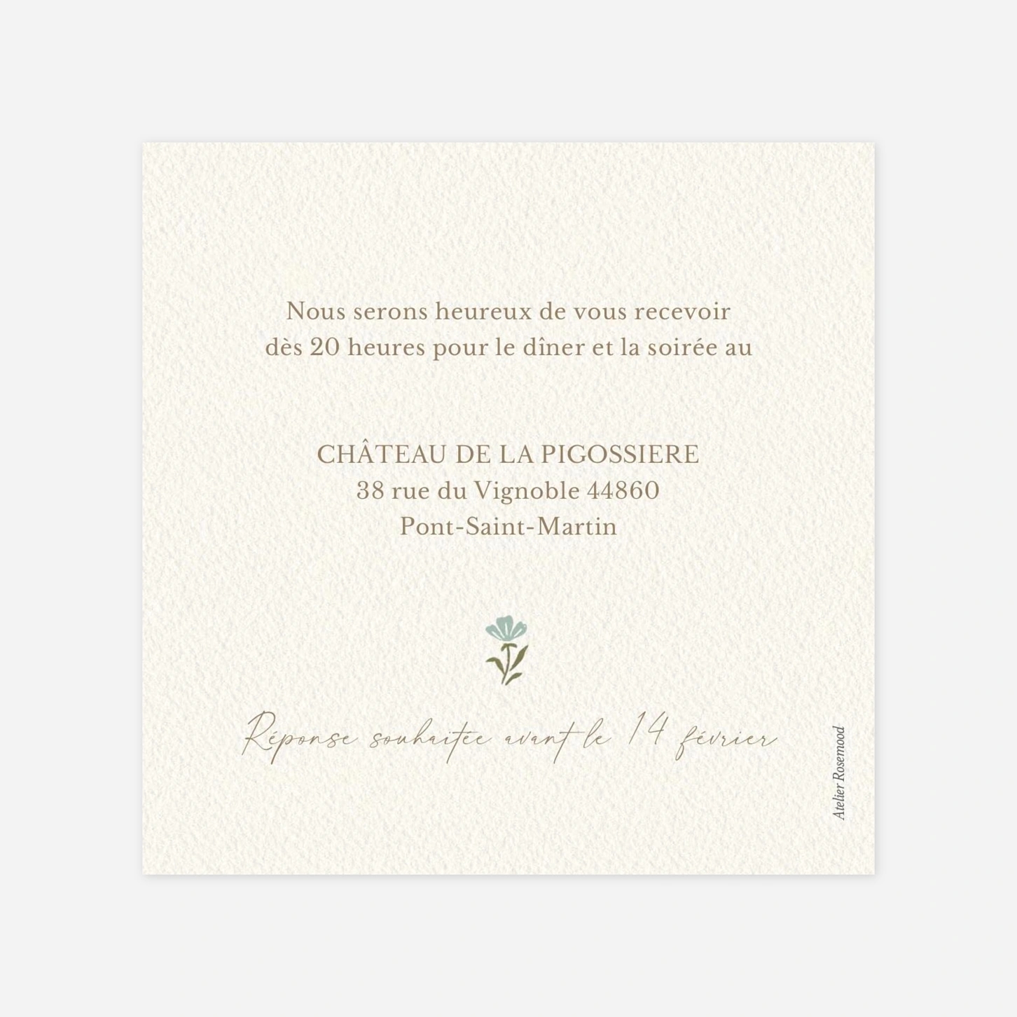 Carton d'invitation Jardin éternel