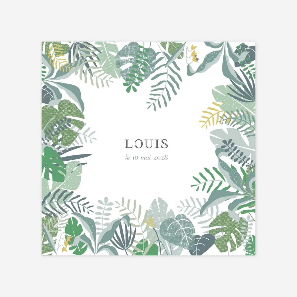 Faire-part naissance Jardin tropical