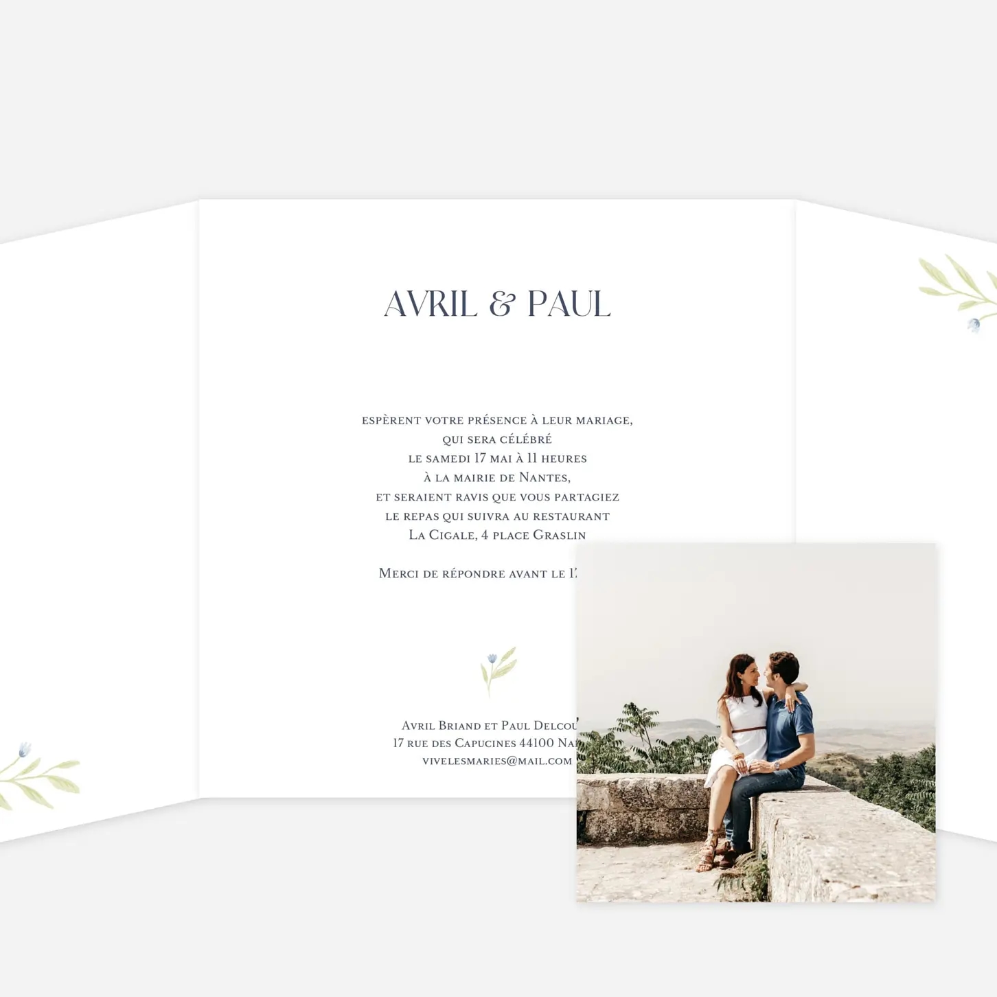 Faire-part mariage Jardin d'amour