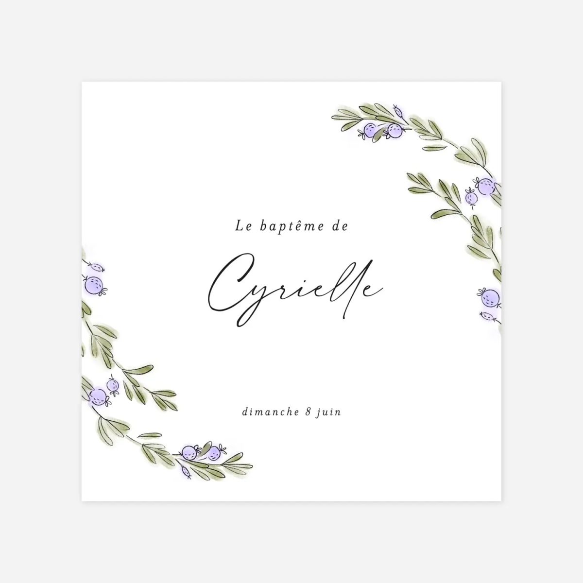 Faire-part baptême Jour de baptême