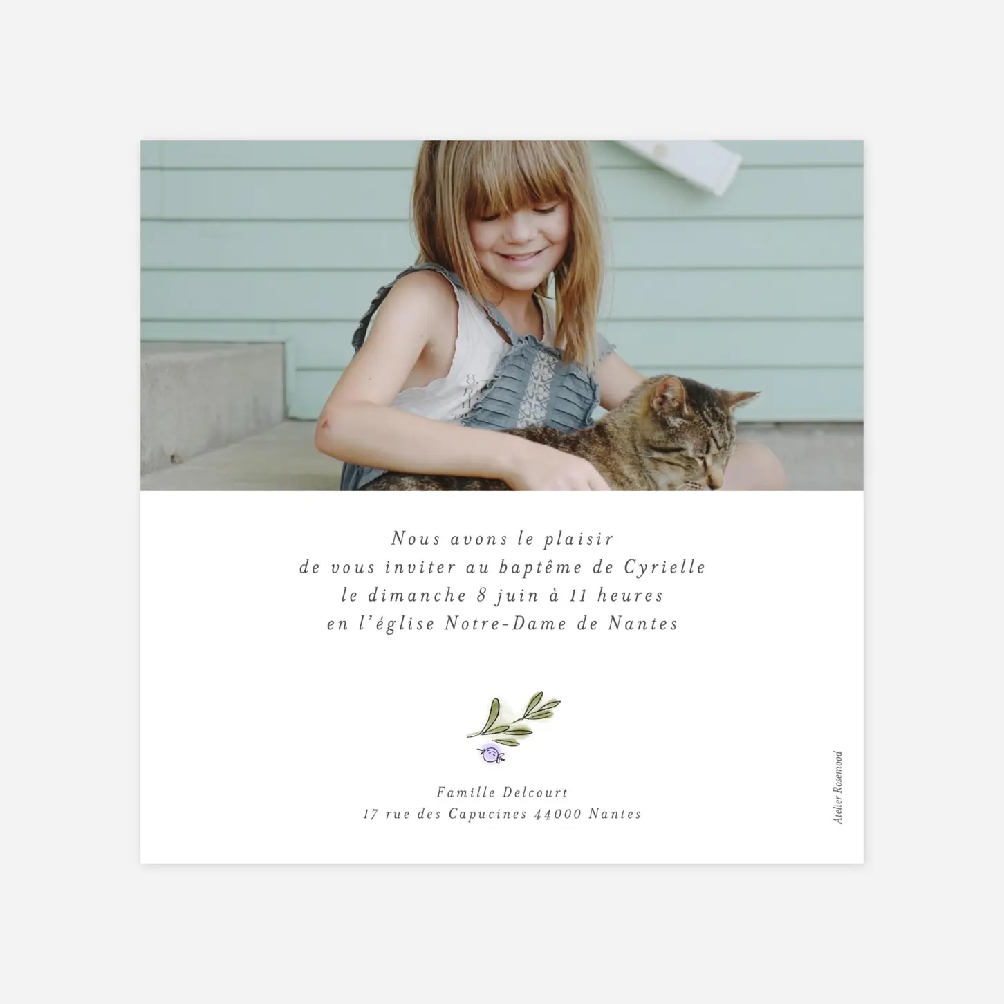 Faire-part baptême Jour de baptême