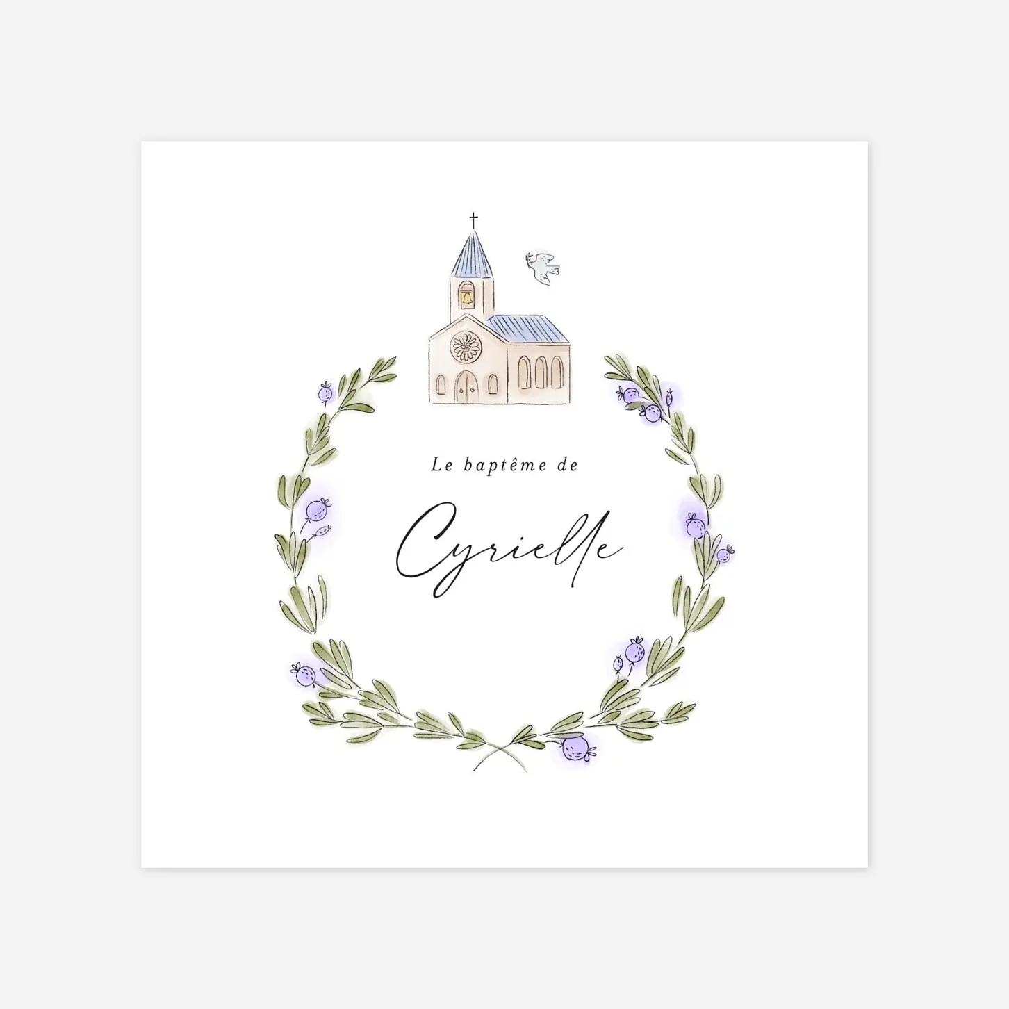 Faire-part baptême Jour de baptême couronne