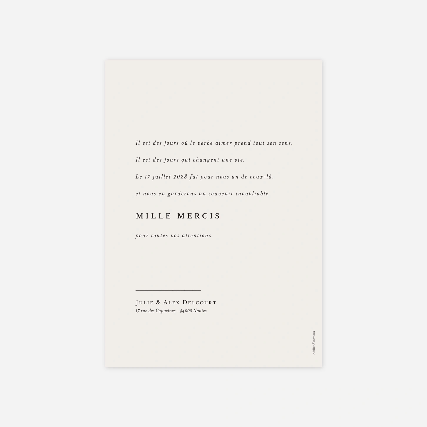 Carte de remerciements Jeune pousse