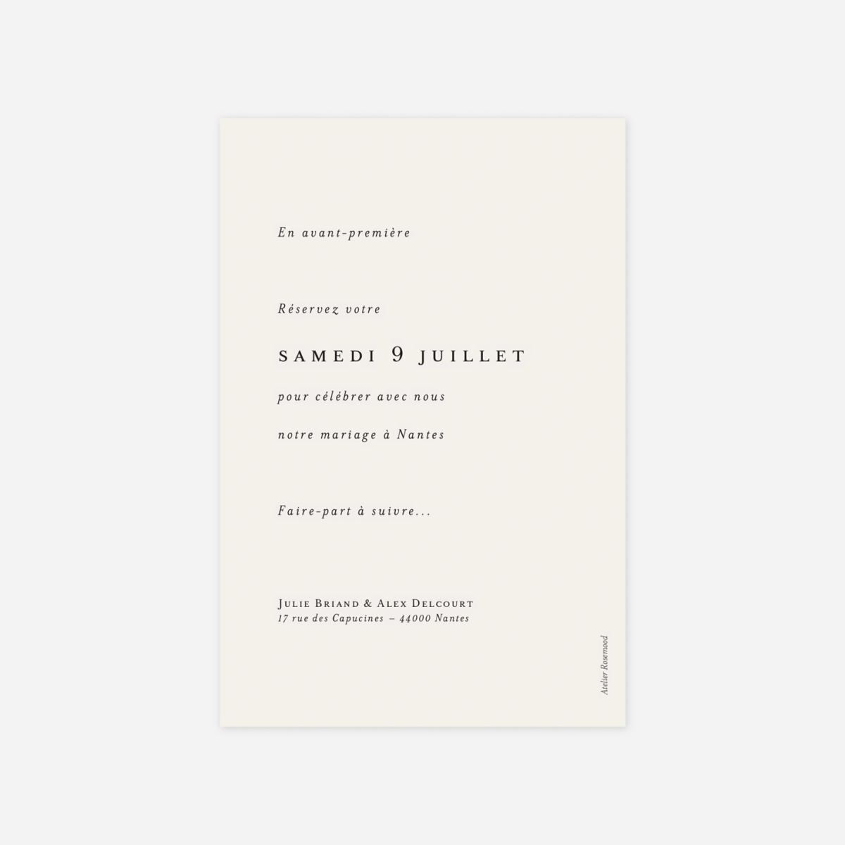 Save the date Jeune pousse