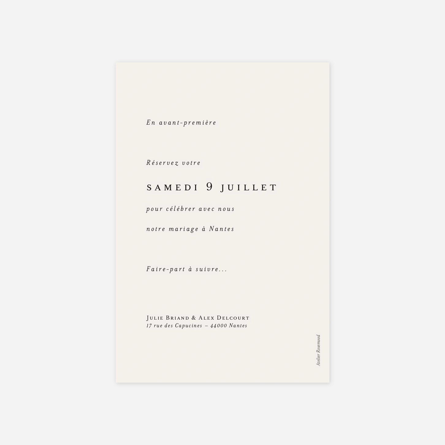 Save the date Jeune pousse