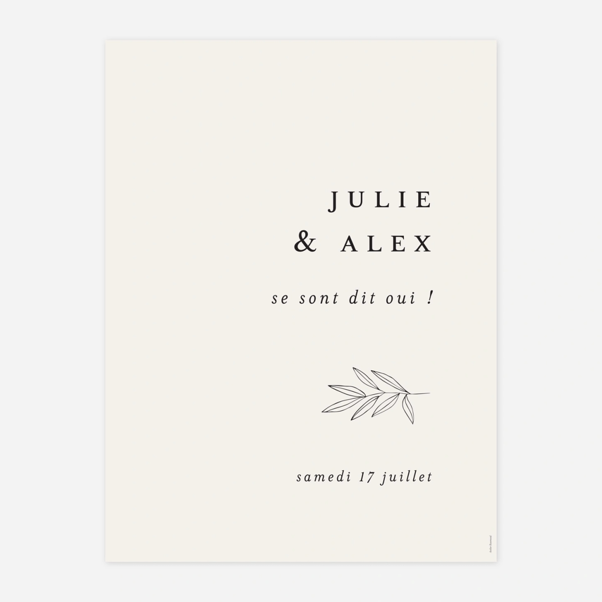 Panneau mariage Jeune pousse